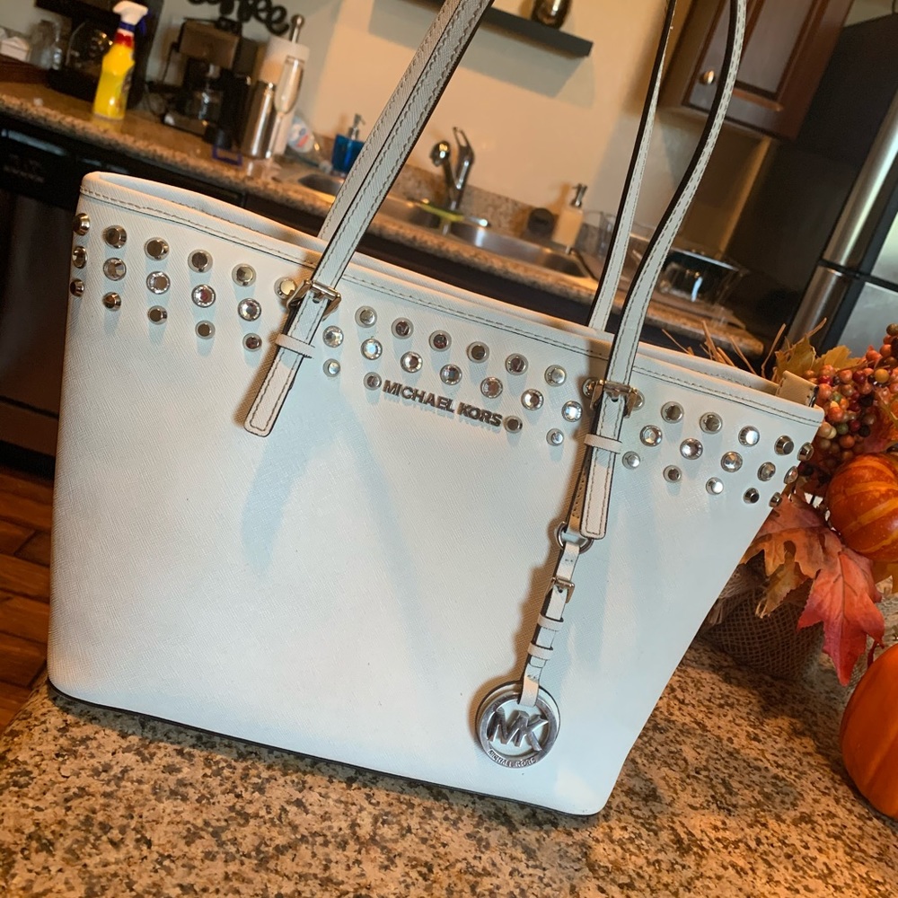 Special edition white bling Michael kors bag